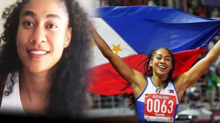 Na-break ni Fil-Am Kristina Knott ang 33 year-old record ni Lydia de Vega sa 100M-dash