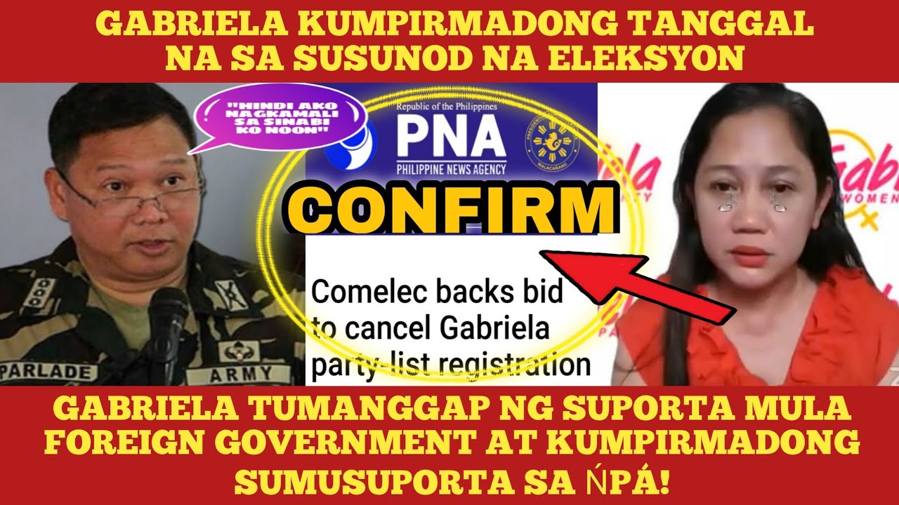 Gabriela Partylist burado sa susunod na eleksyon dahil sa pagsuporta sa ...