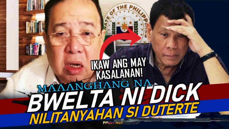 MAAANGHANG na bwelta ni Dick Gordon “Ang Pangulo ang may kasalanan!”