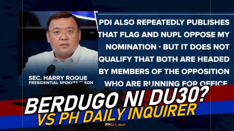 Harry Roque umalma sa report ng Inquirer
