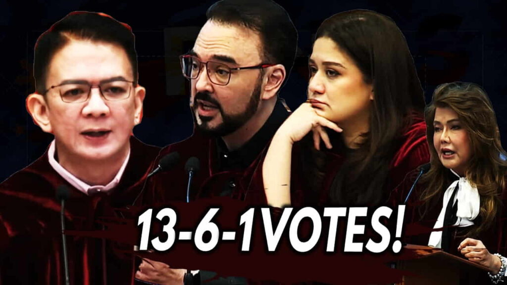 Senator Alan Peter Cayetano and minority senators lost a 13–6–1 vote on the Senate impeachment threshold Saligang Batas appeal.