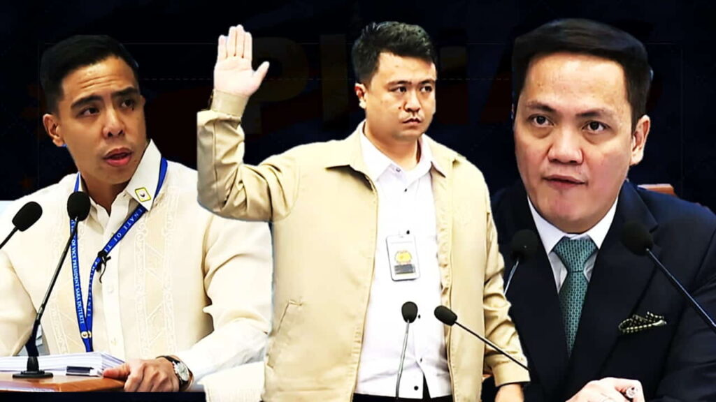 NBI Senior Agent John Mark Calilung presents digital electronic evidence, Facebook live Sara Duterte video, during the Senate impeachment trial proceedings