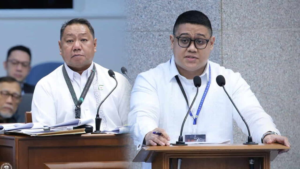 Gerardo Del Rosario testifies during cross-examination by Defense Counsel Justin Gular at the Senate impeachment trial.