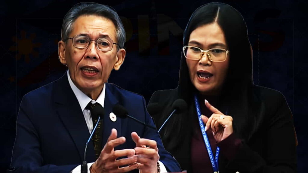 Sheila Sison debates Chel Diokno over subpoenaed bank records at the Senate impeachment trial hearing